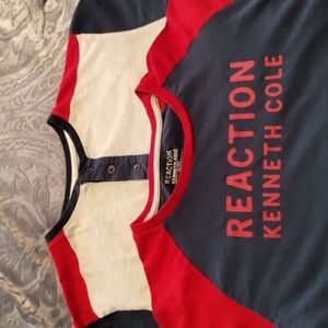 2 Kenneth Cole Reaction Short Sleeve Crew Neck T-Shirts (Red/Blue Sz 14/16)-Boys